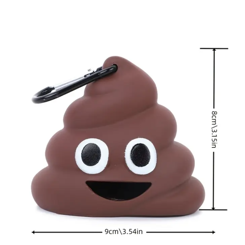 Poo Emoji bag holder measurements 8cm x 9cm
